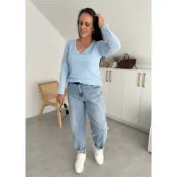 Bluzka Kamille basic prążek błękit