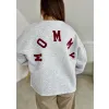 Bluza Mommy szara napis bordowy